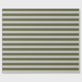 Army Green und Silver Stripes Geschenkpapier (Flach)
