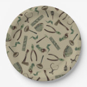 Army Green Watercolor Construction Tools Pappteller (Vorderseite)