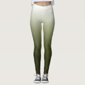 Army green White Gradient Geometry Mesh Muster Leggings (Vorderseite)