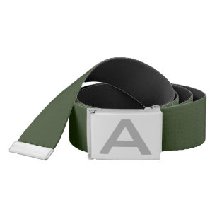 Army-grüner, umkehrbarer Schnalle mit Monogramm Gürtel