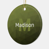 Army grünes geometrisches Maschenmuster Monogram C Keramik Ornament (Links)