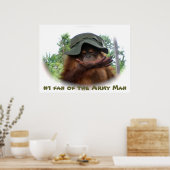 Army Hat niedlich Baby Orang-Utan Poster (Küche)