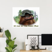 Army Hat niedlich Baby Orang-Utan Poster (Heimbüro)