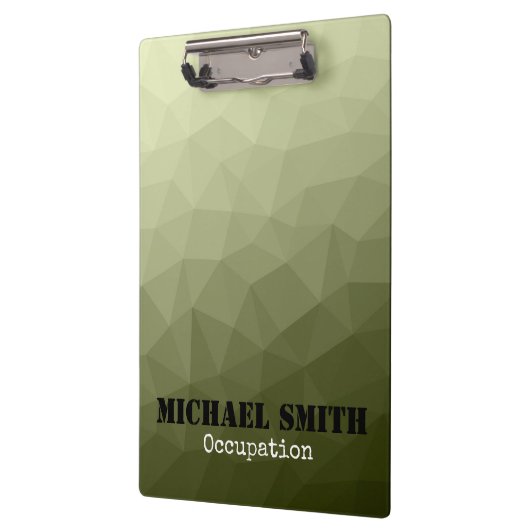 Army hellgrünes geometrisches Maschenmuster Ihr Na Klemmbrett (Links)