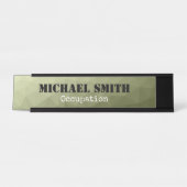 Army hellgrünes geometrisches Maschenmuster Ihr Na Schreibtischnamensplakette (Vorderseite )