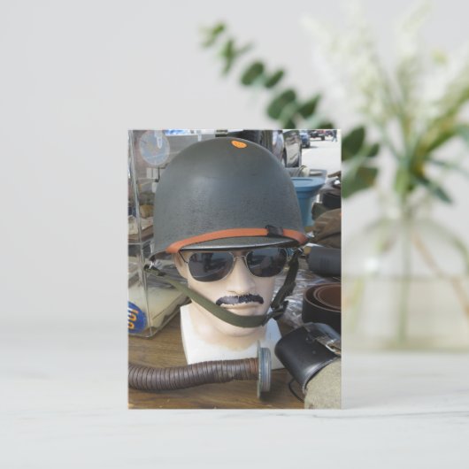 Army Helmet Postkarte (Stehend Vorderseite)