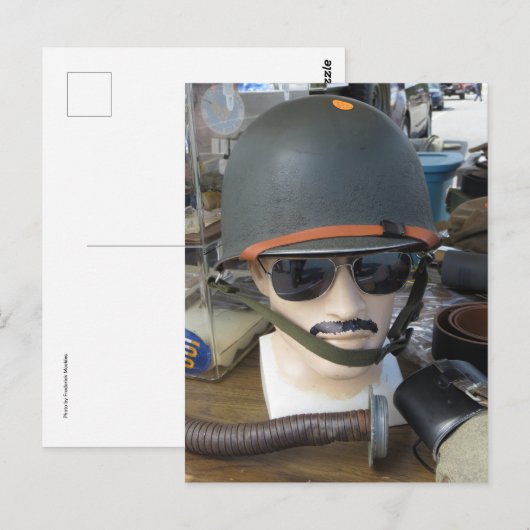 Army Helmet Postkarte (Vorne/Hinten)