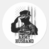 Army Husband Runder Aufkleber (Vorderseite)