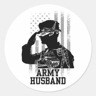 Army Husband Runder Aufkleber