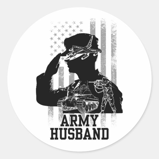Army Husband Runder Aufkleber (Vorderseite)