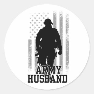 Army Husband Runder Aufkleber
