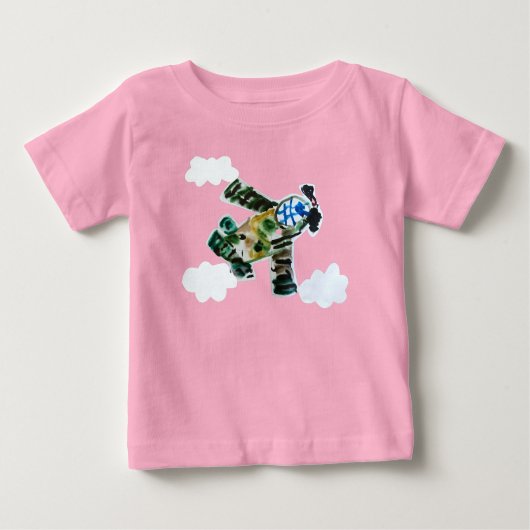 Army Jet "Kunst von Kindern" Baby T-shirt (Vorderseite)