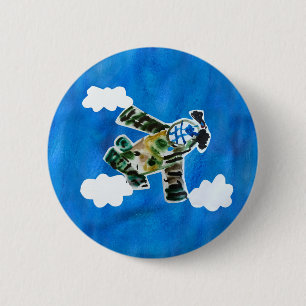 Army Jet "Kunst von Kindern" Button