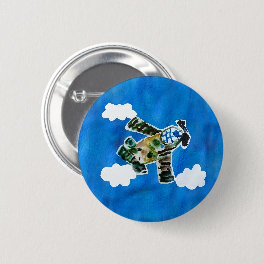 Army Jet "Kunst von Kindern" Button (Vorne & Hinten)