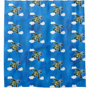 Army Jet "Kunst von Kindern" Duschvorhang