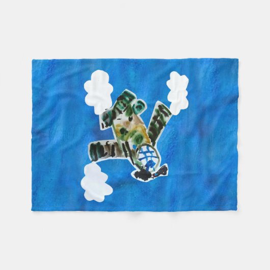 Army Jet "Kunst von Kindern" Fleecedecke (Vorderseite (Horizontal))