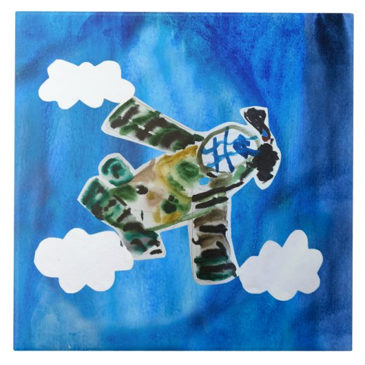 Army Jet "Kunst von Kindern" Fliese (Vorderseite)