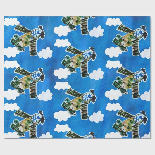 Army Jet "Kunst von Kindern" Geschenkpapier (Flach)