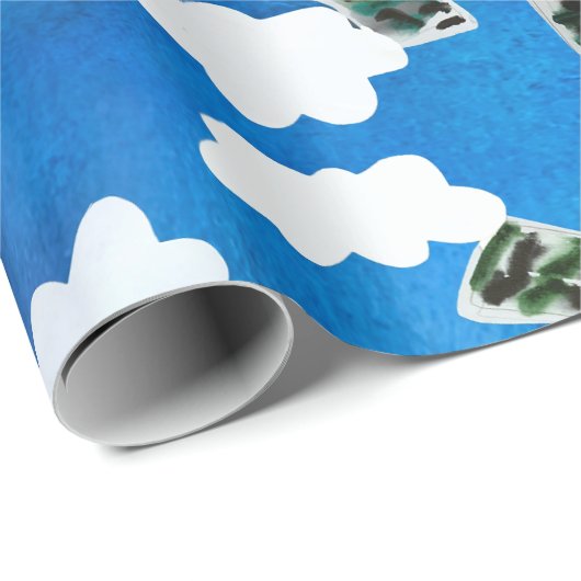 Army Jet "Kunst von Kindern" Geschenkpapier (Rolleneckpunkt)