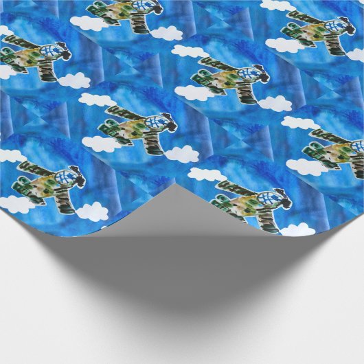 Army Jet "Kunst von Kindern" Geschenkpapier (Ecke)