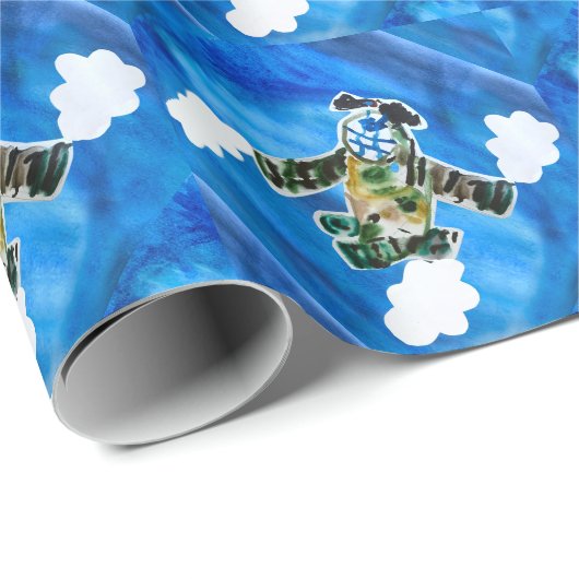 Army Jet "Kunst von Kindern" Geschenkpapier (Rolleneckpunkt)