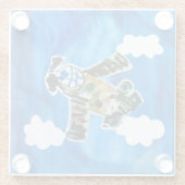 Army Jet "Kunst von Kindern" Glasuntersetzer (Rückseite)