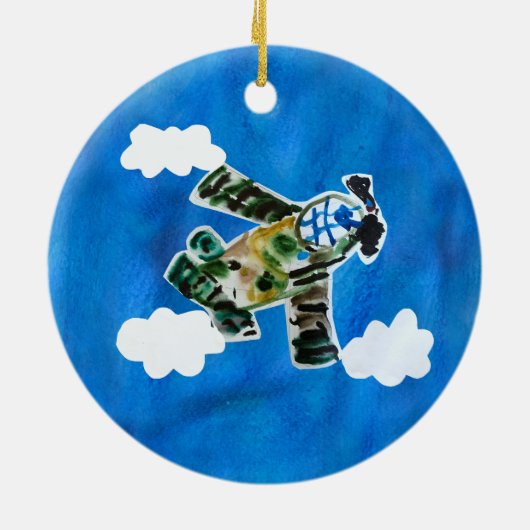 Army Jet "Kunst von Kindern" Keramik Ornament (Hinten)