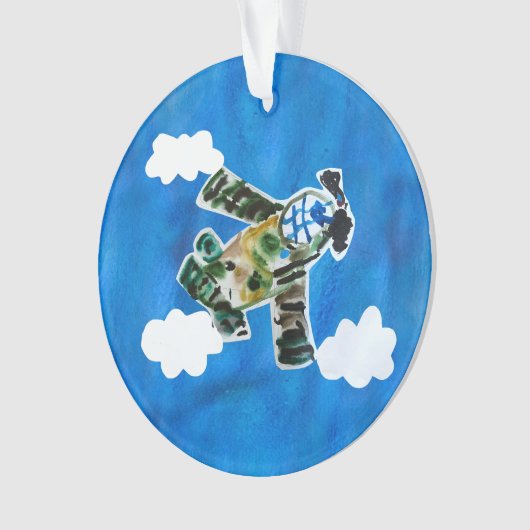 Army Jet "Kunst von Kindern" Ornament (Vorderseite)