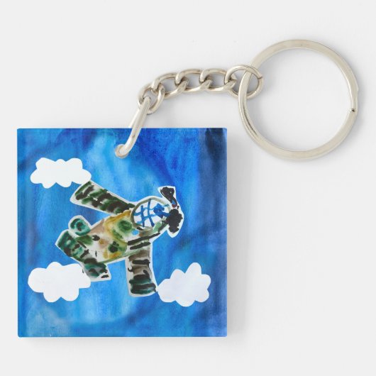 Army Jet "Kunst von Kindern" Schlüsselanhänger (Rückseite)