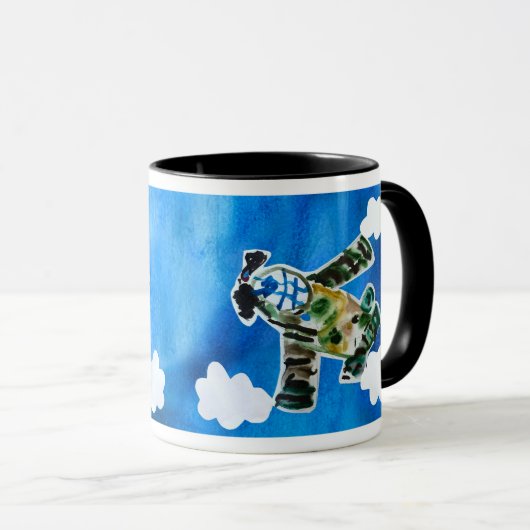 Army Jet "Kunst von Kindern" Tasse (VorderseiteRechts)