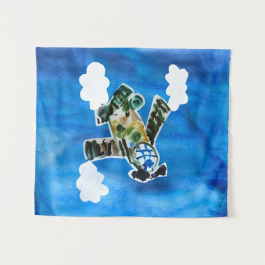 Army Jet "Kunst von Kindern" Wandteppich (Vorderseite (Horizontal))