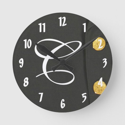ARMY-Klasse A-Uniform-Monogramm-Anfangswandklemme Runde Wanduhr (Vorderseite)