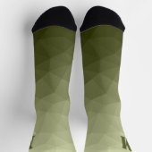 Army light green geometric mesh pattern Monogram Socken (Oben)