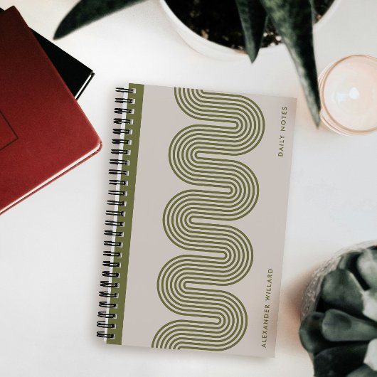 Army Lombard Wavy Lines Modern Custom Notebook Notizblock