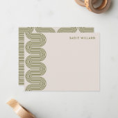 Army Lombard Wavy Lines Modern Stationery Card Mitteilungskarte (Vorderseite/Rückseite Beispiel)