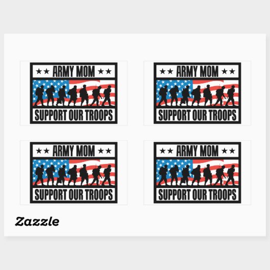 ARMY-MAMA RECHTECKIGER AUFKLEBER (Blatt)