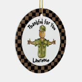 Army Man Cartoon Veteran Ethnic Personalisiert Keramik Ornament (Rechts)