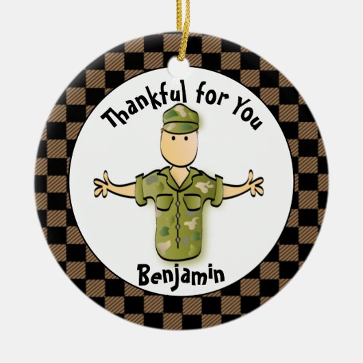 Army Man Personalisiert Gift - Funny Gift Veteran Keramik Ornament (Vorne)