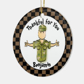 Army Man Personalisiert Gift - Funny Gift Veteran Keramik Ornament (Links)