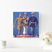 Army, Marine Quadratische Wanduhr (Zuhause)