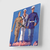 Army, Marine Quadratische Wanduhr (Winkel)