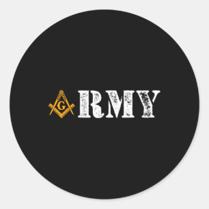 Army Masons D-day Masonic Memorial Day Vater's Fr Runder Aufkleber