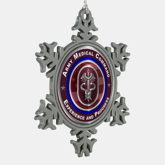 Army Medical Command AMEDD Keepake Schneeflocken Zinn-Ornament (Links)