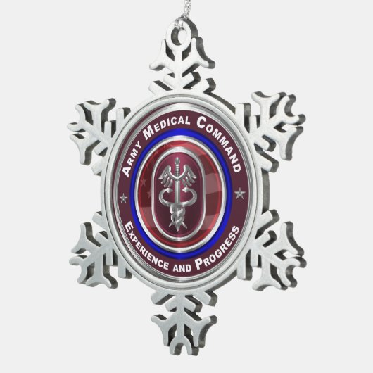 Army Medical Command AMEDD Keepake Schneeflocken Zinn-Ornament (Rechts)