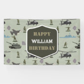 Army Military Camouflage Green Camo Birthday Banner (Horizontal)