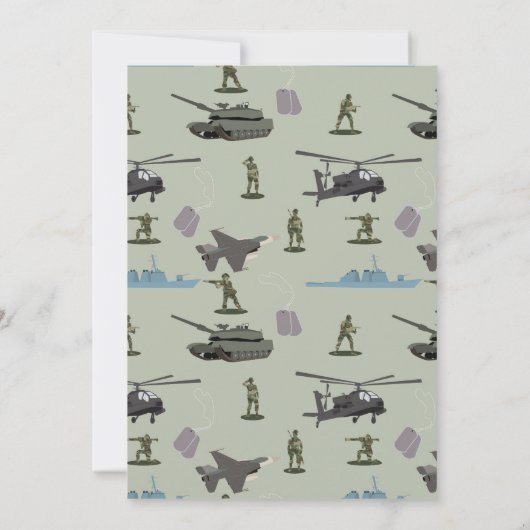 Army Military Camouflage Green Camo Birthday Einladung (Rückseite)