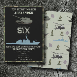 Army Military Camouflage Green Camo Birthday Einladung