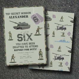 Army Military Camouflage Green Camo Birthday Einladung