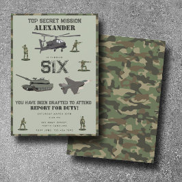 Army Military Camouflage Green Camo Birthday Einladung