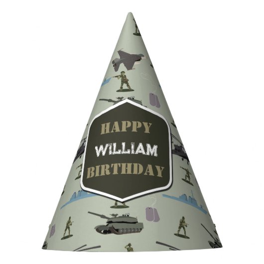 Army Military Camouflage Green Camo Birthday Partyhütchen (Vorderseite)